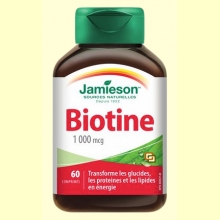 Biotina 1000 μg - Vitamina B - 60 comprimidos - Jamieson
