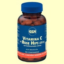Vitamina C + Rose Hips - 100 comprimidos - GSN Laboratorios