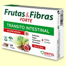 Frutas y Fibras Forte - Tránsito Intestinal - 24 cubos masticables - Ortis