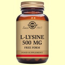 L-Lisina 500 mg - Aminoácidos - Solgar - 50 cápsulas