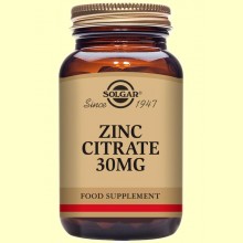 Zinc Citrato 30 mg - 100 cápsulas vegetales - Solgar