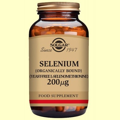Selenio 200 ug - Sin levadura - 50 comprimidos - Solgar