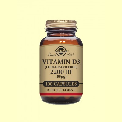 Vitamina D3 2200 UI - 100 cápsulas - Solgar