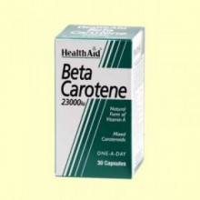 Betacarotene - Betacaroteno Natural 23000 UI - 30 cápsulas - Health Aid