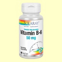 Vitamina B-6 50 mg - 60 cápsulas - Solaray