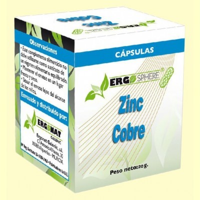 Zinc y Cobre - 50 cápsulas - Ergonat