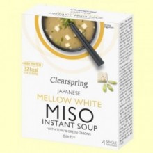 Sopa instantánea Miso suave con Tofu - 4 x 10 gramos - Clearspring