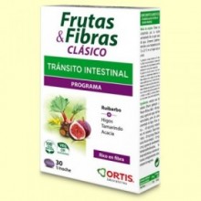 Frutas y Fibras Clásico - Tránsito Intestinal - 30 comprimidos - Ortis