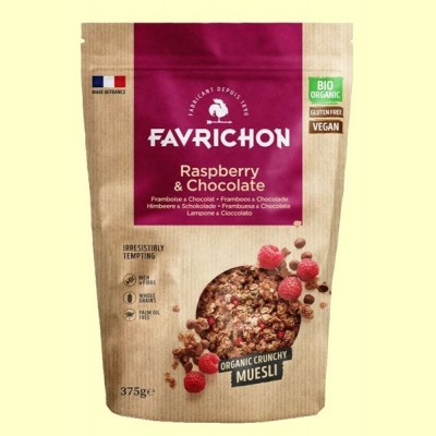 Muesli Crunchy Frambuesa y Chocolate Bio - 375 gramos - Favrichon
