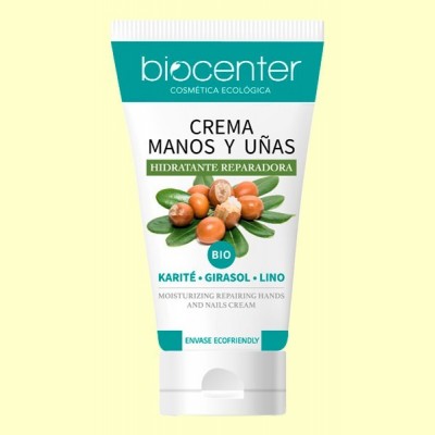 Crema de Manos y Uñas Hidratante Reparadora - Karité Girasol Lino - 75 ml - Biocenter