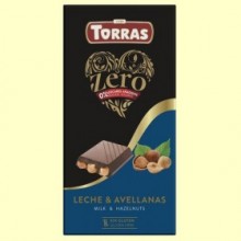 Chocolate con Leche y Avellanas Enteras Zero - 150 gramos - Torras