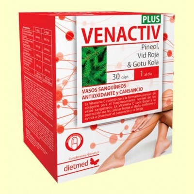 Venactiv Plus - Vasos Sanguíneos - 30 cápsulas - Dietmed