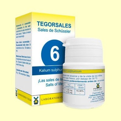 Tegorsal Nº 6 Kalium Sulphuricum - Sulfato de Potasio - 350 comprimidos - Laboratorios Tegor