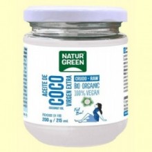 Aceite de Coco Virgen Extra Crudo Bio - 215 ml - NaturGreen