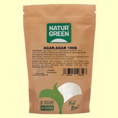 Agar Agar Bio - 100 gramos - NaturGreen