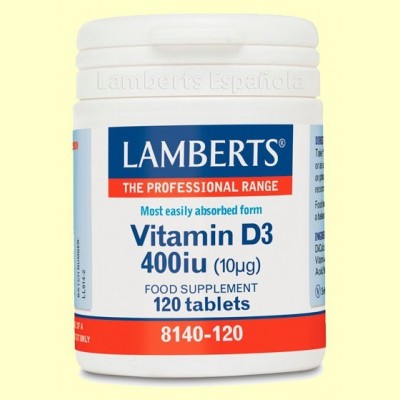 Vitamina D3 400ui - 120 tabletas - Lamberts
