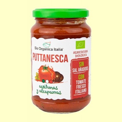 Salsa de tomate puttanesca - 325 ml - Bio Organica Italia