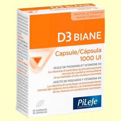 D3 Biane Cápsulas 1000 UI - 30 cápsulas - PiLeJe