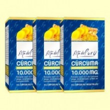 Cúrcuma 10.000 mg Estado Puro - Pack 3 x 40 cápsulas - Tongil