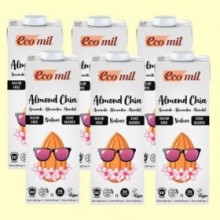 Bebida de Almendra y Chía Nature Bio Sin azúcar - Pack 6 x 1 litro - EcoMil
