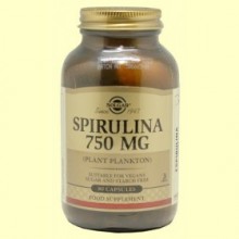 Espirulina 750 mg - Plancton vegetal - 80 cápsulas - Solgar