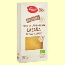 Láminas Lasaña sin Gluten Bio - 250 gramos - El Granero
