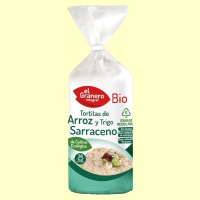 Tortitas Arroz y Trigo Sarraceno Sin Gluten Bio - 115 granero - El Granero