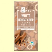 White Nougat Crisp - Chocolate Blanco Vegano con Praliné y Crocante de Avellana Bio - 80 gramos - iChoc
