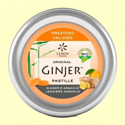 Pastillas Ginjer Jengibre y Naranja Bio - 40 gramos - Lemon Pharma