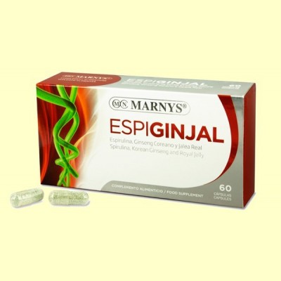Espiginjal - Espirulina, Ginseng Coreano y Jalea Real - 60 cápsulas - Marnys