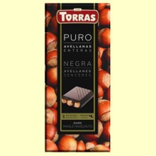 Chocolate Negro con Avellanas Enteras - 150 gramos - Torras