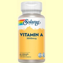 Vitamina A 3000 mcg (10.000 UI) - 60 cápsulas - Solaray