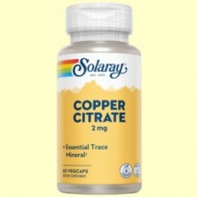 Cobre Citrato 2 mg - 60 cápsulas - Solaray