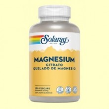 Magnesium Citrato Quelado - 180 cápsulas vegetales - Solaray