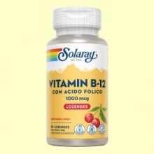 Vitamina B12 con Ácido Fólico 1000 mcg - 90 comprimidos - Solaray