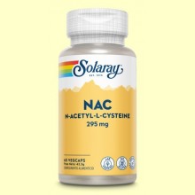 NAC N-Acetil-Cisteina 295 mg - Antioxidante - Solaray - 60 cápsulas