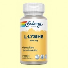 L-Lysine - L-Lisina - Aminoácido - Solaray - 60 cápsulas