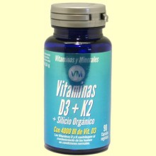 Vitamina D3 Y K2 + Silicio Orgánico - 90 cápsulas - Ynsadiet