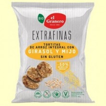 Tortitas Extrafinas de Arroz Integral con Girasol y Mijo Sin Gluten - 60 gramos - El Granero