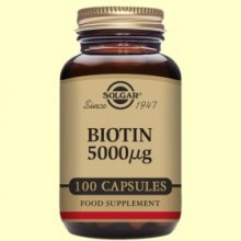 Biotina 5000 mcg - 100 cápsulas - Solgar