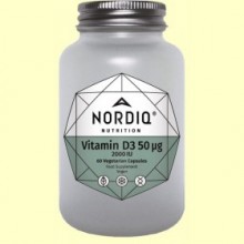 Vitamina D3 50 µg 2000 UI - 60 cápsulas - Nordiq