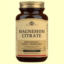 Citrato de Magnesio - 120 comprimidos - Solgar