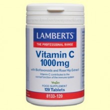 Vitamina C 1000 mg con Bioflavonoides y Escaramujo - 120 tabletas - Lamberts