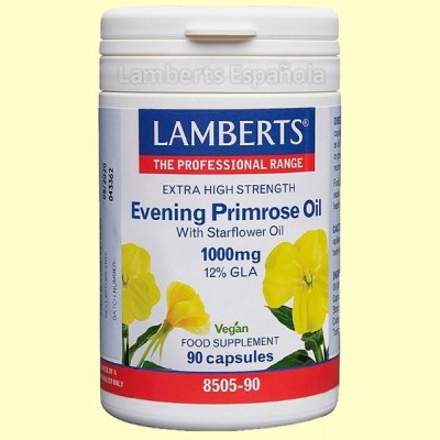 Aceite de Prímula con Borraja 1000 mg con Vitamina E - 90 cápsulas - Lamberts