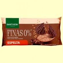 Galletas Finas 0% de Espelta con Chocolate Negro - 90 gramos - Santiveri